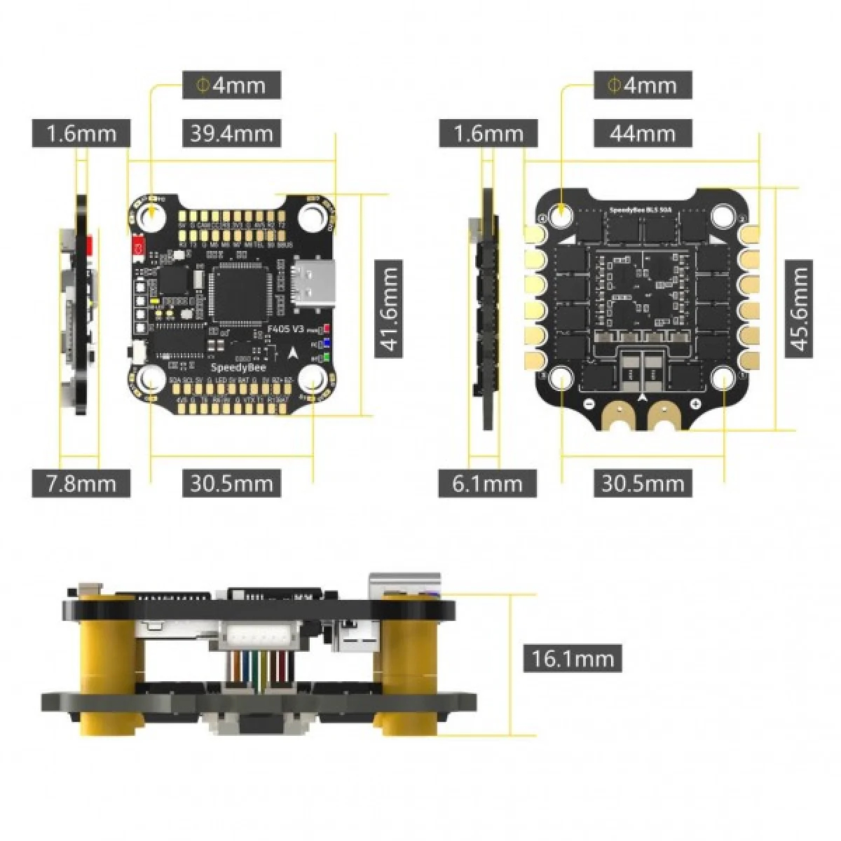 Політний стек GEPRC F405 FC+ 50A ESC 4 in 1 2-6S