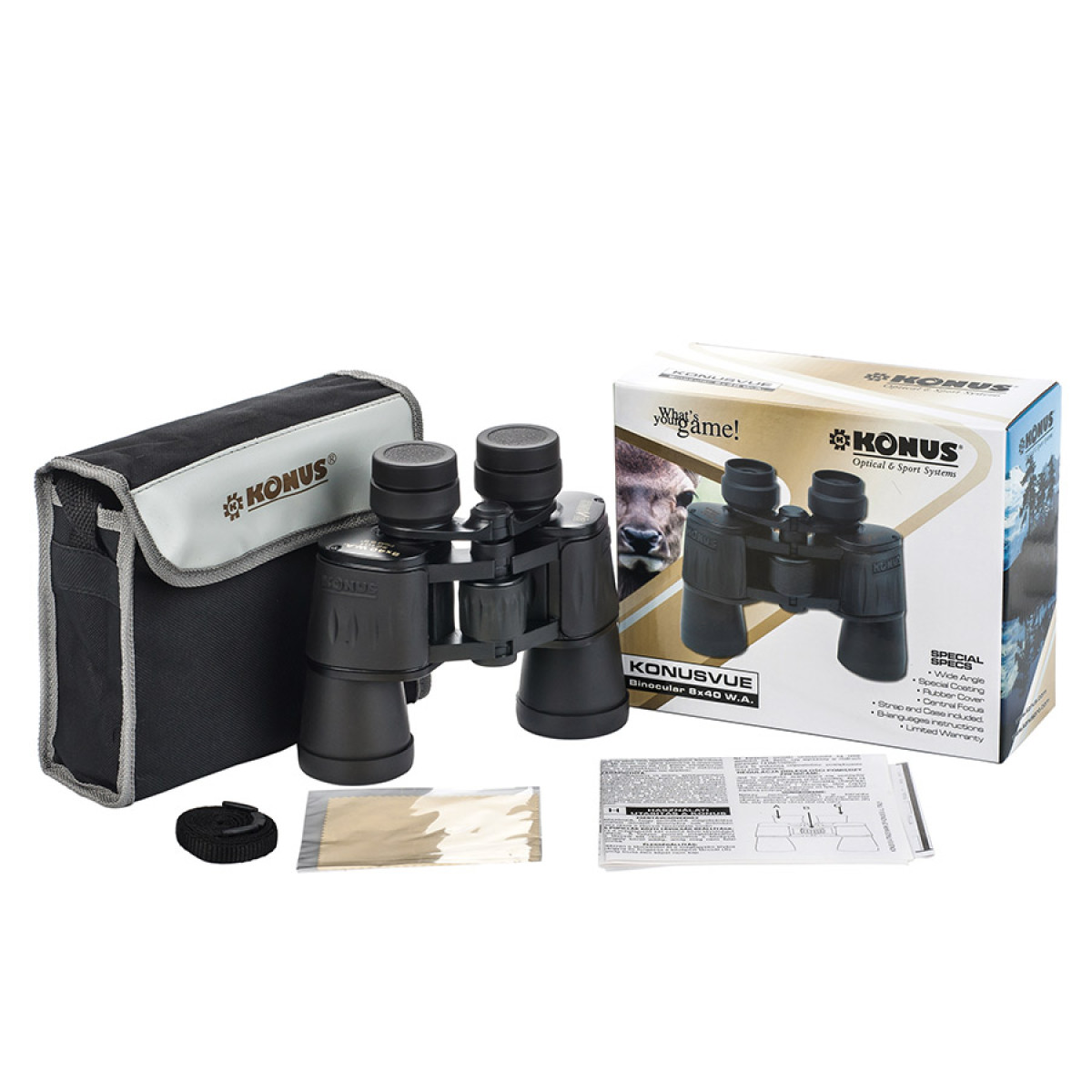 Бінокль KONUS KONUSVUE 8x40 W.A. Чорний