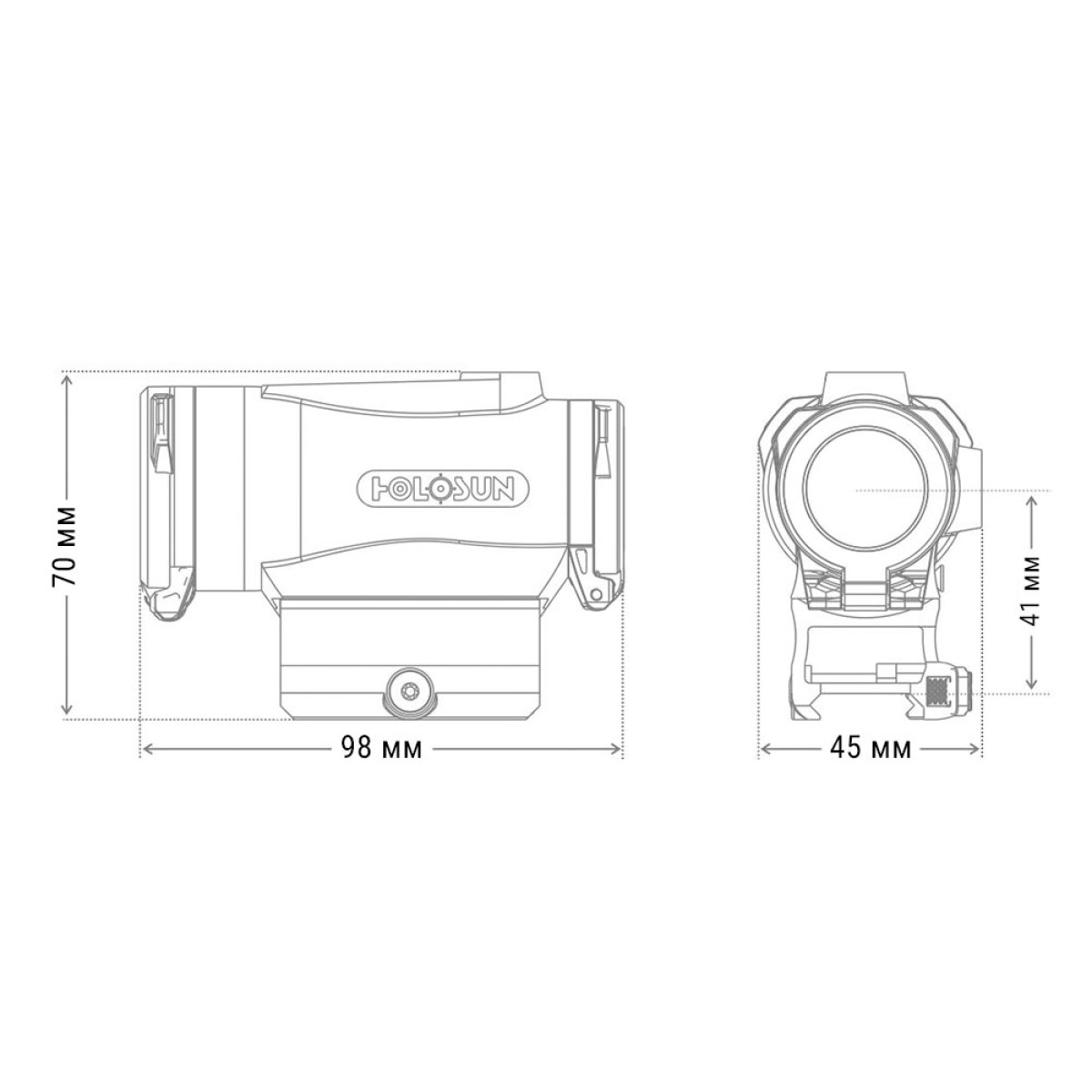 Коліматорний приціл HOLOSUN HE530C-RD